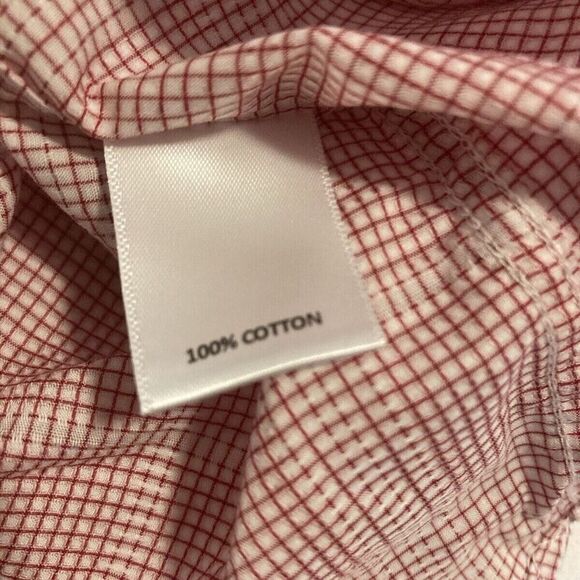 Murano Performance Mens Large Red Plaid Short Sleeve Collared Shirt - Picture 12 of 14